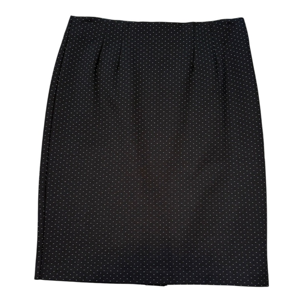 Magaschoni Womens Skirt Size Small Black White Polka Dot Career Business Casual
